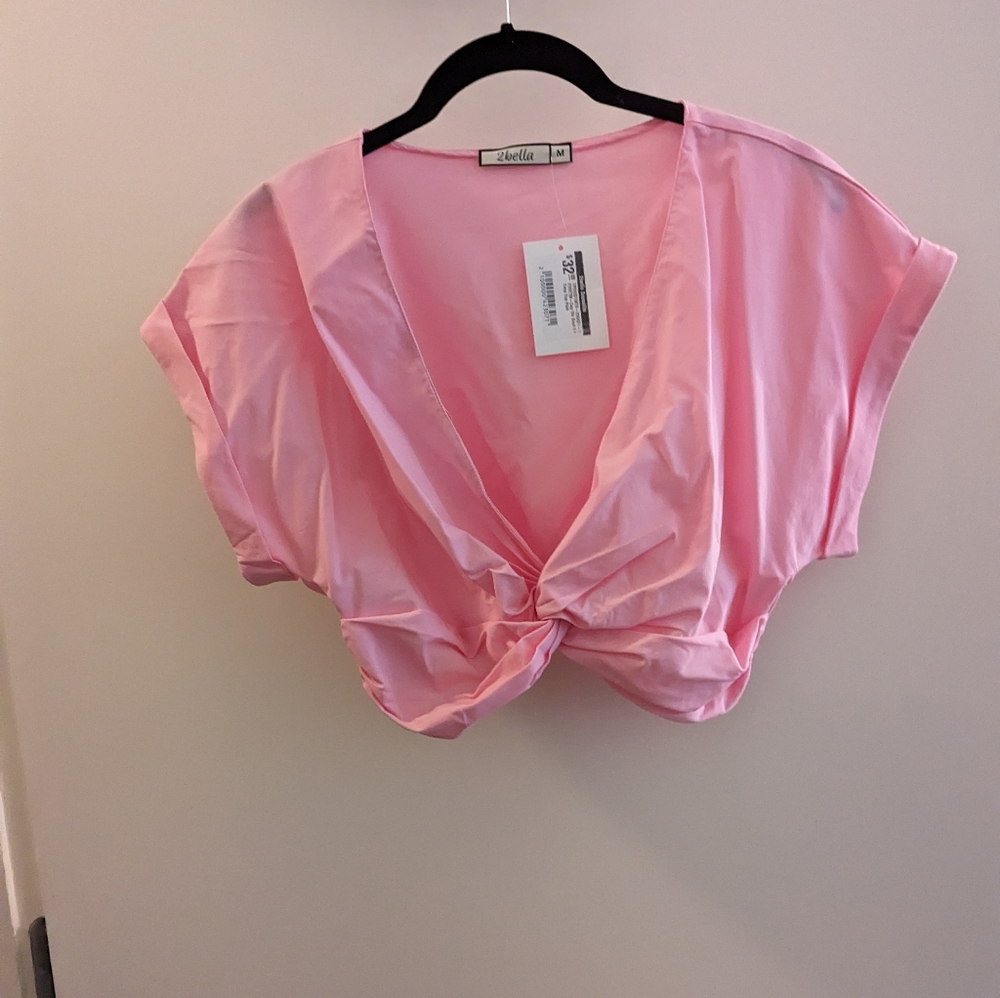 Cecilia Pink Knot Front Blouse